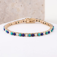10k 14k 18k laboratoire cultivé bracelet de pierres précieuses moissanite diamant tennis chaîne lien couleur collier 925 argent hiphop bijoux femmes cadeau