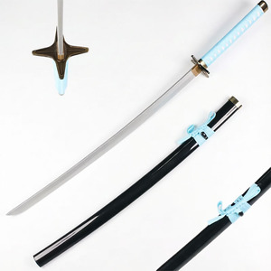 Katana d'anime non affûté de 40,9 pouces, réplique de Zanpakuto Hyorinmaru de Toshiro <span class=keywords><strong>Hitsugaya</strong></span> (<span class=keywords><strong>Bleach</strong></span>) pour cosplay et exposition - Product Image 1