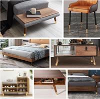 Pour les meubles en bois massif coude en laiton pur nouveau Style chinois chaise canapé matériel coude rond droit à travers la gaine accoudoir couverture