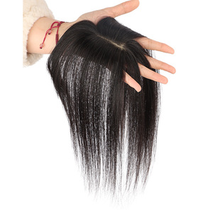 Postiche léger et respirant pour femme, en <span class=keywords><strong>cheveux</strong></span> humains naturels, à clipser sur le dessus de la tête, couvrant entièrement les <span class=keywords><strong>cheveux</strong></span> blancs, idéal pour l'été - Product Image 5