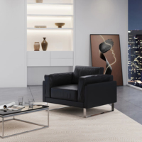 Ensemble de canapés de bureau exécutifs modernes en cuir PU de qualité supérieure avec structure en bois massif pour les bureaux de gestionnaires/directeurs d'appartements