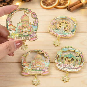 Imán de nevera de arena movediza metálica de Harbin, mundo de hielo y nieve, Parque del Tigre Siberiano, creativo cultural, DIY, decoración del hogar personalizada, recuerdo - Product Image 1