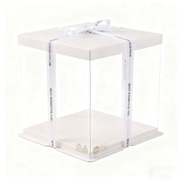 Boîte à gâteaux écologique de haute qualité Boîte d'emballage de gâteaux personnalisée avec fenêtre pour mariage, anniversaire et Noël