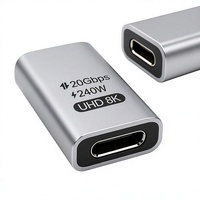 Adaptateur USB C Femelle-Femelle, Coupleur Type-C 20 Gbit/s avec Charge Rapide 240 W et Vidéo UHD 8K60Hz, Double Face