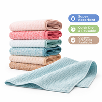 Chiffon de cuisine en microfibre absorbante à marque privée 30x30cm, fournisseur de chiffons de nettoyage de cuisine réutilisables en microfibre gaufrée