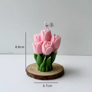 Velas Aromáticas Hechas a Mano con Forma de Tulipán y Aroma a Vainilla para Decoración del Hogar y Regalos de Boda, MOQ Bajo, Venta al Por Mayor - Product Image 2