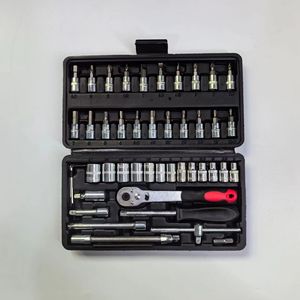 Ensemble d'outils de quincaillerie ménagère en gros, 46 pièces, jeu de clés à douille de 1/4 pouce, boîte à outils pour réparation automobile - Product Image 3