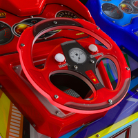 Simulateur de course haute définition à 4 joueurs, machine de jeu d'arcade à monnayeur, simulateur de conduite compétitif pour enfants avec distributeur de tickets