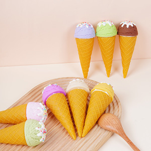 Modelo de bola de helado realista hecho a mano, accesorio para escaparate, juguete de cono de helado realista color macarrón - Product Image 1