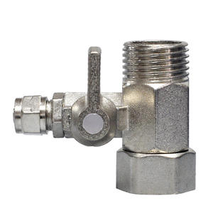 Válvula de Bola Metálica Integrada, Conector de Purificador de Agua de 2 Puntos, Válvula Angular con Rosca Hembra de 14 mm de Diámetro - Product Image 1