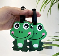 Étiquette de bagage grenouille verte mignonne sac à dos de voyage d'affaires étiquette de nom d'embarquement-accessoires de voyage