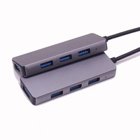 Hub USB d'usine USB 3.0 4 ports Type C, adaptateur convertisseur de câble de données haute vitesse, prise multi-systèmes, adaptateur USB