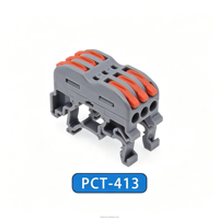 Connecteur de câblage à levier pour montage sur rail DIN PCT-413, bornier à raccordement rapide 3 broches, 32A, 0,08-4,0 mm², connecteur à levier électrique