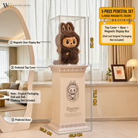 Vitrine en acrylique pour figurines de collection style Labubu, boîte de protection anti-poussière pour figurines en boîte mystère