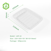 Barquettes jetables carrées en amidon de maïs biodégradables et compostables, sans BPA, écologiques, personnalisables pour desserts et repas