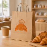 Sacs en papier kraft brun personnalisés en gros pour épicerie, cadeaux, shopping, vente au détail, boulangerie, à emporter, avec logo imprimé