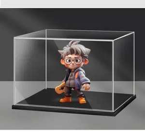 Acrylic Display Box Supermarket Shelves Mirror Countertop Cube Collectible Action Figure Miniature Statue Dust Protection