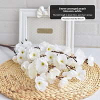 Bunga kering plastik untuk pernikahan, dekorasi ruang tamu dalam ruangan, bunga kering plastik, pohon bunga sakura buatan, batang tunggal