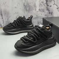 Chaussures pour hommes, nouvelles, à semelle épaisse, résistantes à l'usure, avec coussin d'air, respirantes et polyvalentes, en maille, couleur unie, résistantes à la saleté, chaussures décontractées