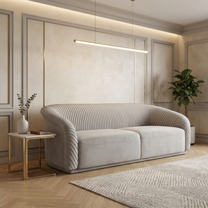 Divano Sezionale di Lusso in Velluto Dorato 1-1-4-4, Set da 10 Posti in Quattro Pezzi, Arredamento Imbottito per Soggiorno Moderno - Product Image 4