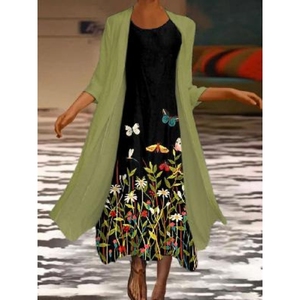 Casual Cardigan Slim 3/4 Sleeve Women's 2 Pieces <b>Set</b> Clothing Fashion - Product Image 2