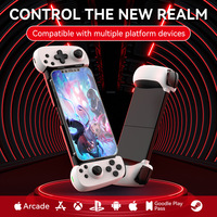 Manette de jeu sans fil portable D6 avec support de téléphone et support de poignet pour iPhone, Android, PC et Switch