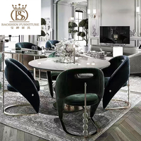 BS Chaise de salle à manger de luxe haut de gamme en acier inoxydable pour restaurant et villa de prestige