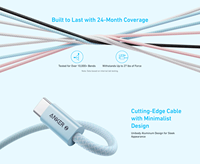 Cable USB C a USB C Anker Zolo, 240W Máx., PD 3.1, Cable de Carga Trenzado de 3 pies, Carga Rápida para MacBook Pro, Samsung, iPhone 17 Pro Max