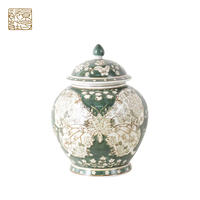 Pot à thé en porcelaine de style chinois, durable, avec couvercle, boîte de rangement pour bonbons, boîte de rangement pour aliments, organisateur, pot à thé, café, sucre en porcelaine
