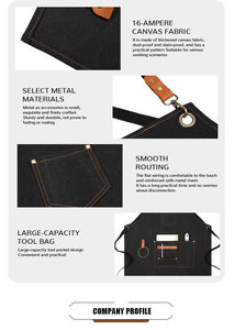 Grembiule in tela di cotone resistente personalizzato con logo per uomo e donna, all'ingrosso per giardinaggio, cucina, pittura, bar - Product Image 4