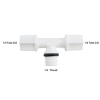 Conector de Compresión de Plástico para Purificador de Agua RO, JACO 702, Conexiones Rápidas en T, Conectores de Tubo JACO de 1/4