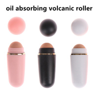 Rodillo Absorbente de Grasa Facial, Piedra Volcánica Natural, Masajeador Corporal, Herramienta para el Cuidado de la Piel del Rostro, Limpieza de Poros Faciales