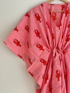 Vestido Kaftán con Estampado Floral Estilo Boho, Vestido Largo para Mujer, Cintura Ajustable con Cordón, Corte Holgado, Ropa Casual - Product Image 5