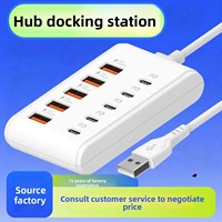 Hub USB-C OTG 10 ports (5 USB, 5 PD) avec extension de charge et station d'accueil pour ordinateur portable