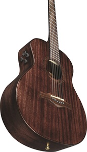 EKO GUITARS-pour MARCO POLO MM, HQ Electrified All-Solid Travel Guitar, Fishman Flex Blend System, Travel Shape, Acajou Top - Product Image 5