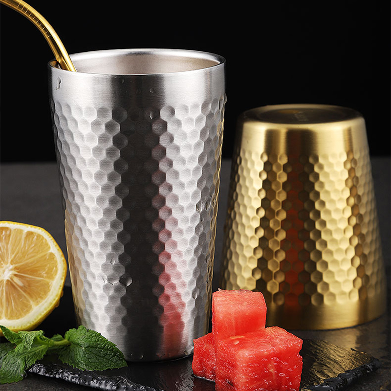 Korean Stainless Steel Drinking Cups Utensils For Restaurant Dual Insulated Beer Mug