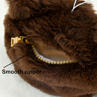 Portefeuille en peluche brodé des fabricants mini pochette de 18cm en peluche mignon porte-monnaie rond en peluche avec logo sac d'argent
