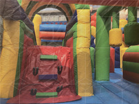 Château gonflable d'extérieur attrayant à la corée du sud, ensemble de glissades gonflables pour enfants