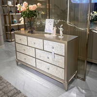 Commode et coiffeuse de luxe personnalisées en bois massif incrustées de nacre pour chambre et salon
