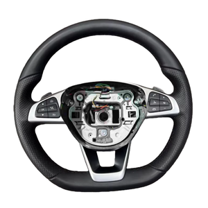 พวงมาลัยหนังคาร์บอนไฟเบอร์แบบ Facelift สำหรับรถยนต์เมอร์เซเดส-เบนซ์ สำหรับ <span class=keywords><strong>Mercedes</strong></span>-<span class=keywords><strong>Benz</strong></span> GLE CLA 45 C6S C43 E63 <span class=keywords><strong>AMG</strong></span> GT W212 W204 W205 - Product Image 6