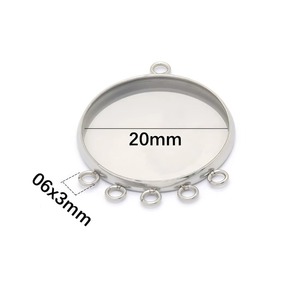 Bases Redondas Plateadas para Cabujones, de Acero Inoxidable, con Múltiples Anillas, Bandeja Circular Vacía, para Colgantes de Fotos DIY, Accesorios para Fabricación de Joyas - Product Image 2
