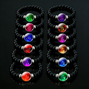 Unisex Sterrenbaan Armband - Zwarte Glasstenen Kraal Armband Astrologie Sieraden, Cadeau voor Verjaardag, Lente Zomer Collectie - Product Image 1