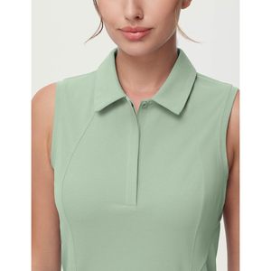 Camiseta Polo sin Mangas para Mujer, Cuello Tipo Polo, Corte Ajustado, Transpirable, para Ejercicio o Golf, 100% Poliéster Tejido, Ropa Deportiva - Product Image 4