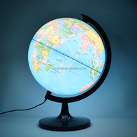 Globe terrestre avec lumière LED, carte du monde, globe géographique, apprentissage éducatif