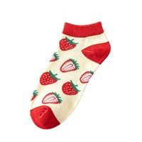 Chaussettes d'été courtes en coton tricoté, couleurs vives, motifs fruits fantaisie, pour femmes (vente en gros)