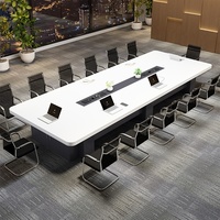 HYZ-281X Table de conférence longue, simple et moderne, rectangulaire, en bambou ignifuge, 6 places, mobilier de bureau pour conférence