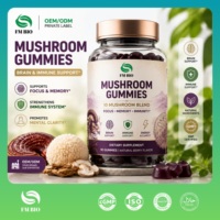 Gummies aux champignons à marque privée, complexe d'extraits 10-en-1, végétaliennes, testées en laboratoire GMP, saveur baies, pour la clarté mentale et le bien-être immunitaire