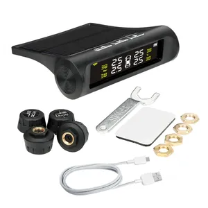 Car Tpms Tyre Pressure Monitor System Wireless External Sensor Digital Lcd Screen Display Auto Security Alarm