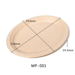Plato Ovalado Biodegradable de 12.5 Pulgadas, Desechable, Apto para Microondas, Ecológico, para Comida para Llevar - Product Image 3