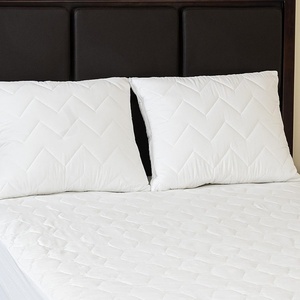 Zippered White Modern Woven <b>Waterproof</b> Quilted <b>Pillow</b> Cover Shell for Home Hospital & Hotel Use - Product Image 5